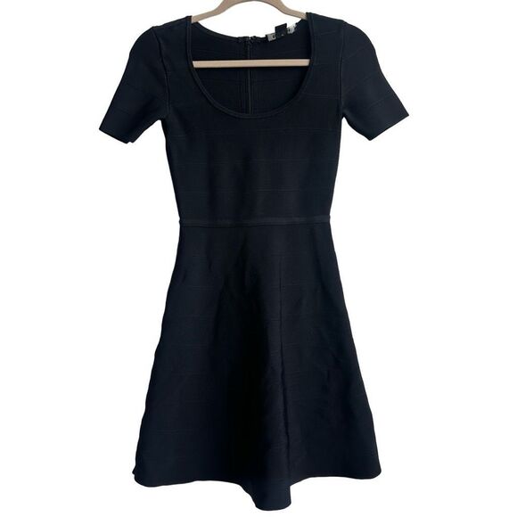 WHBM Fit & Flare Black Compressive Bandage Flirty Cocktail Party Dress Size XXS - Picture 1 of 6